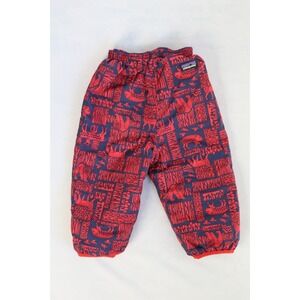 Patagonia Reversible Puff Pants Baby Red Blue Animal Print Logo Quilted Pull On